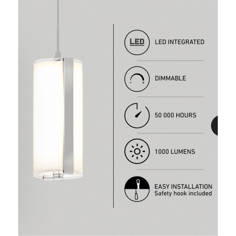 SUBWAY ROUND MINI INTEGRATED LED PENDANT LIGHT CHROME - Picture 2 of 8
